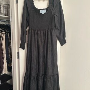 Hill House Black Long Sleeve Nap Dress